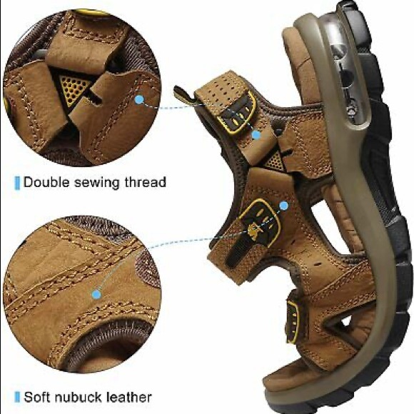 CAMEL CROWN Men's Leather Sandals for Hiking beach outdoors | Waterproof size 11 - Picture 7 of 15